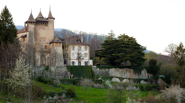 Visite des jardins et vignes du Château de Vaumarcus (Neuchâtel)